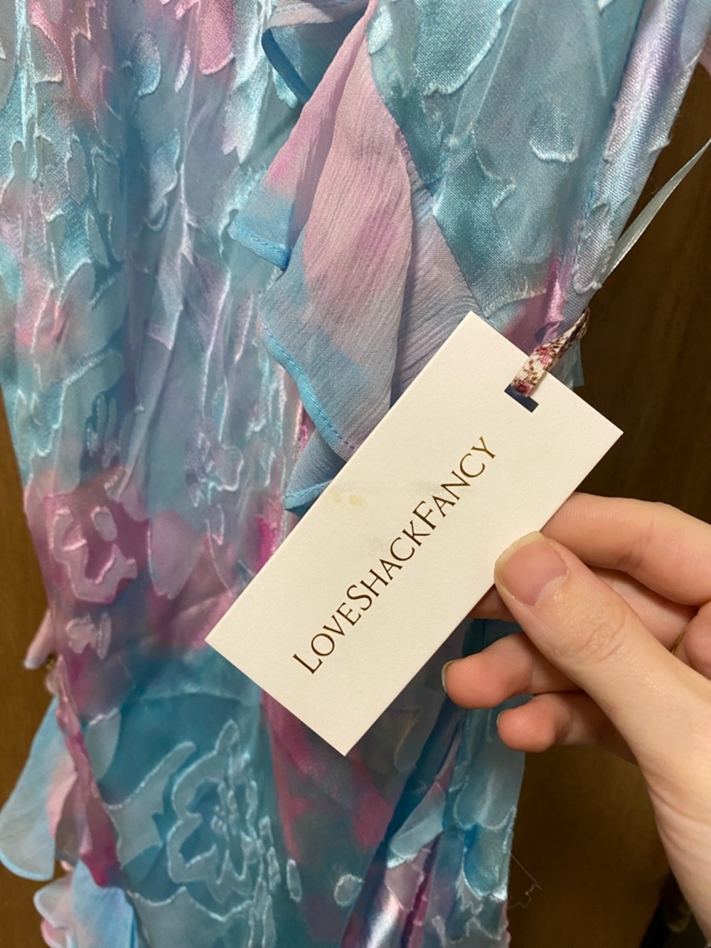 NWT LoveShackFancy Rialto cotton candy swirl Floral silk blend Ruffle maxi 12 - Picture 7 of 9
